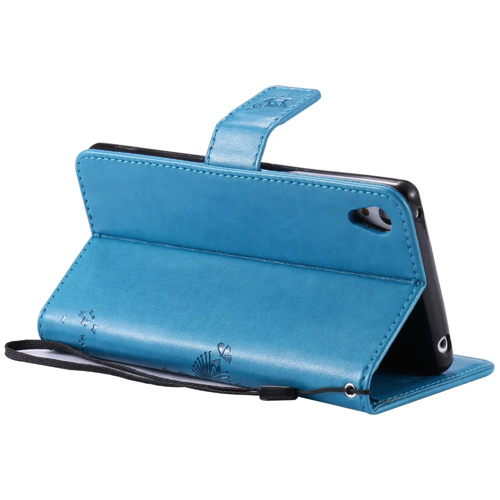 

For Sony Z3 Z4 Z5 Luxury Cute Cartoon Cat and Tree Wallet Flip Funda Brand Case For Sony Xperia Z3 Z4 Z5 Mini Compact Back Cover