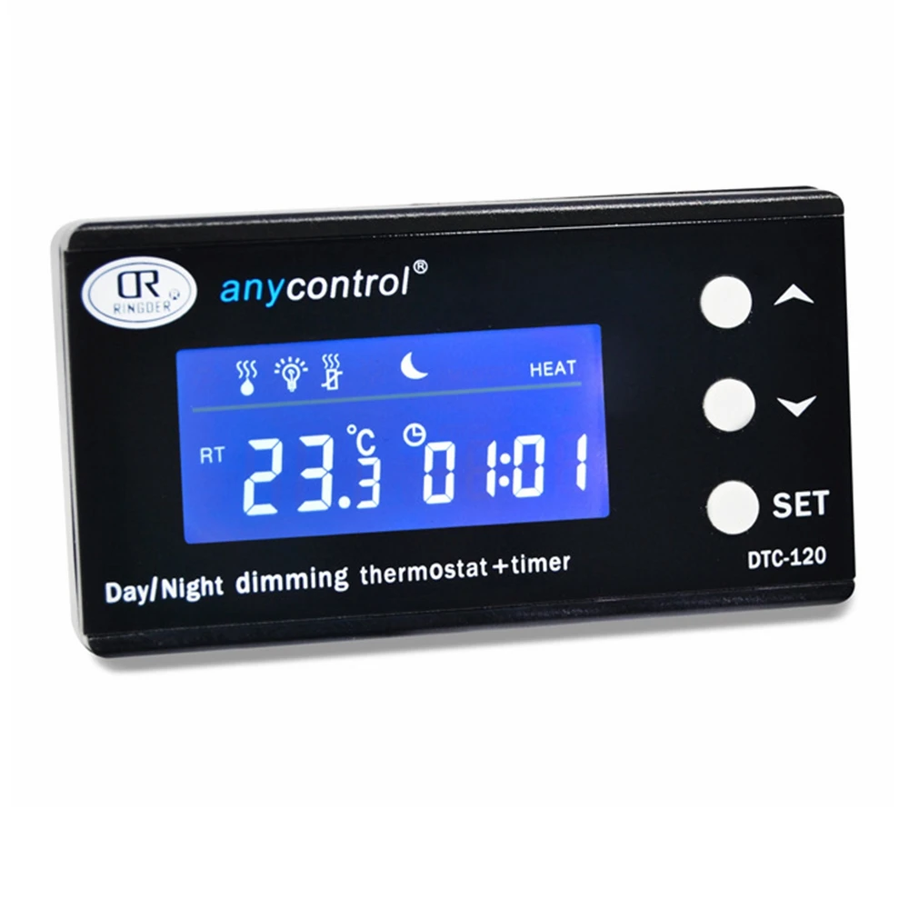 ЖК-цифровой ремонтный термостат для контроля температуры на выходе охладитель цифровой день/ночь рептилия затемняющий термостат с вилкой ЕС