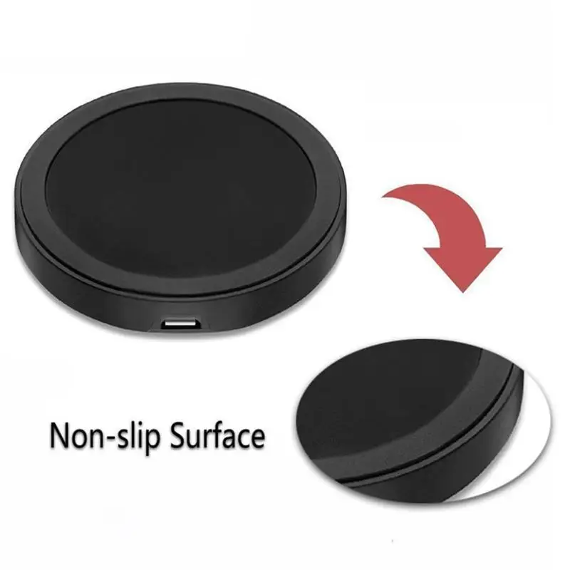 Круглый внешний аккумулятор беспроводной зарядный коврик мини универсальное Qi