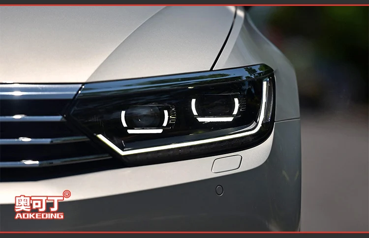 Автомобиль Стайлинг для Passat B8 EUR фары- светодиодный светодиодные дневные ходовые огни на передних фарах динамический сигнал Hella 5 Биксеноновая объектив проектора Hid D2H