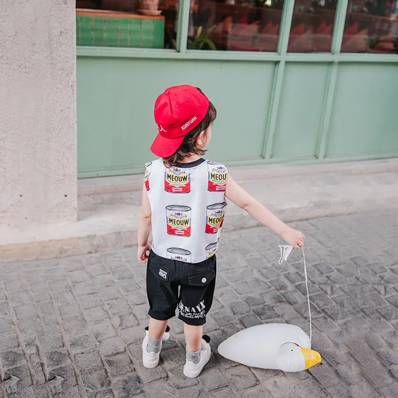 Детская жилетка новинка 2019 года летняя детская майка без рукавов для мальчиков