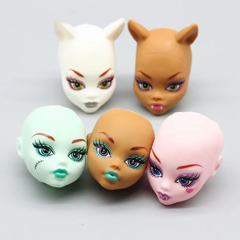 

10PCS/LOT Hot Sale DIY Makeup Dolls Heads Plastic Moster Doll Heads