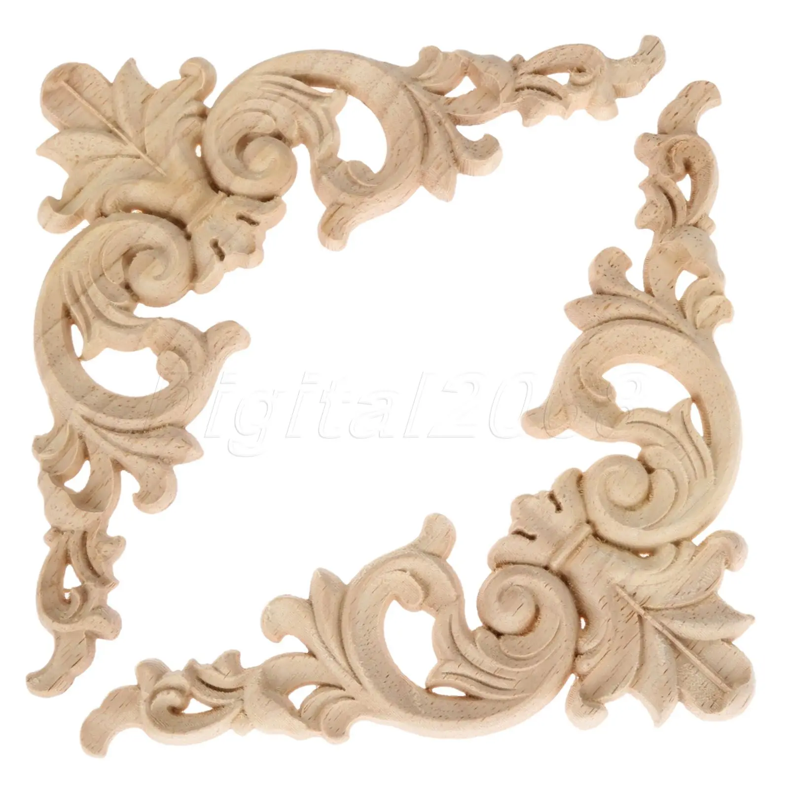 Деревянная резная угловая аппликация Onlay Неокрашенная рамка дверная наклейка