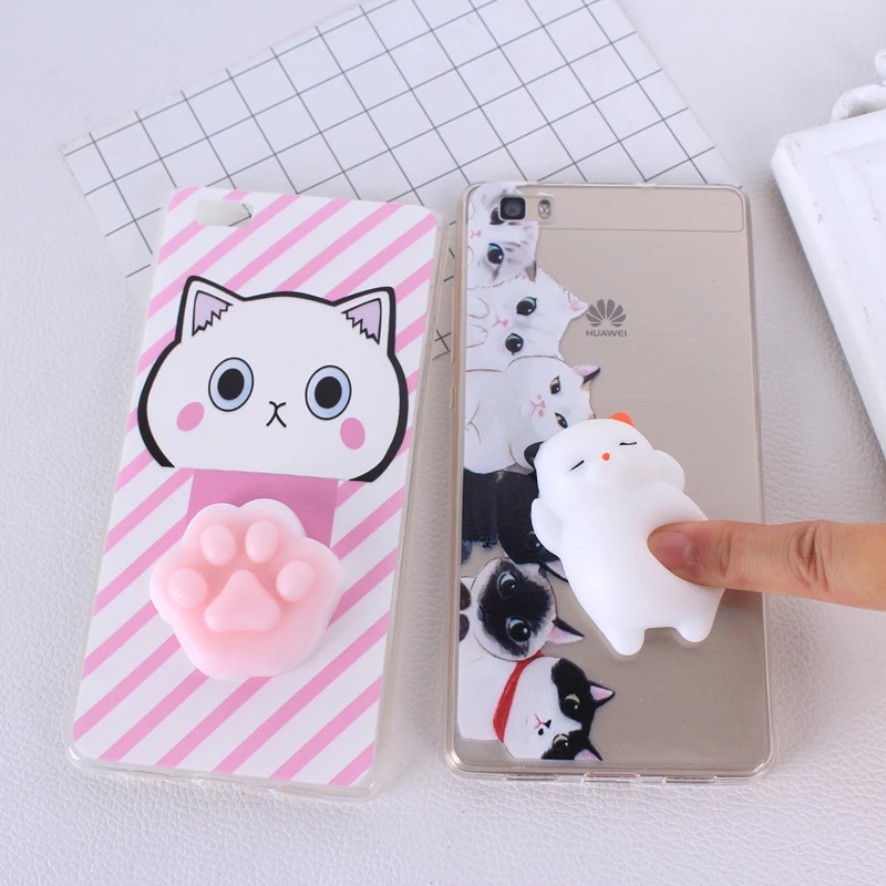 Silicon for huawei p10 lite case 5.2 inch Fashion Squishy Soft Cat Bear p8 2017 Y5ii Y6 II Compact mini |