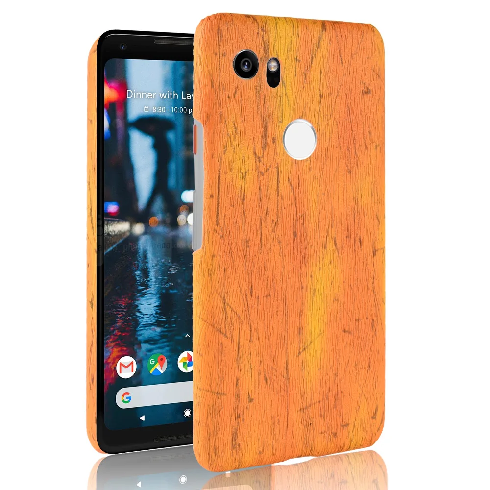 Роскошные Woodern кожи Винтаж кожаный чехол для Google Pixel 2 XL Hard Shell телефон случаях