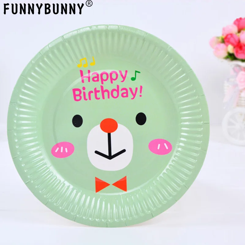 FUNNYBUNNY Sweet Girl 6 шт. с днем рождения для вечеринки радуги и розового цвета круглые