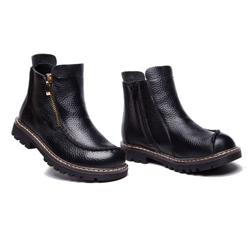 Зимние теплые ботинки для мальчиков Мартенс детская повседневная обувь больших