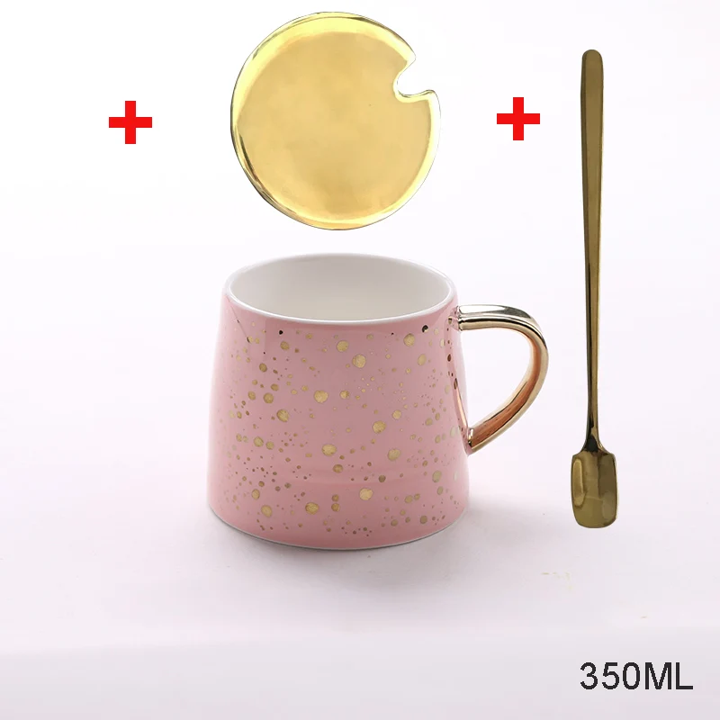 pink 1set with lid Керамика кружка кофе чашки домашний, для напитков, костяной фарфор кофейная чашка с крышкой Эфирное послеполуденный Чай Вечерние tazas де кафе Крышка для чашки - Цвет: pink 1set with lid