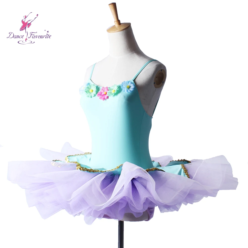 Pale Blue Top Bodice With Lilac Tulle Ballet Dance Tutu Girl Stage Performance Wear Costume | Тематическая одежда и