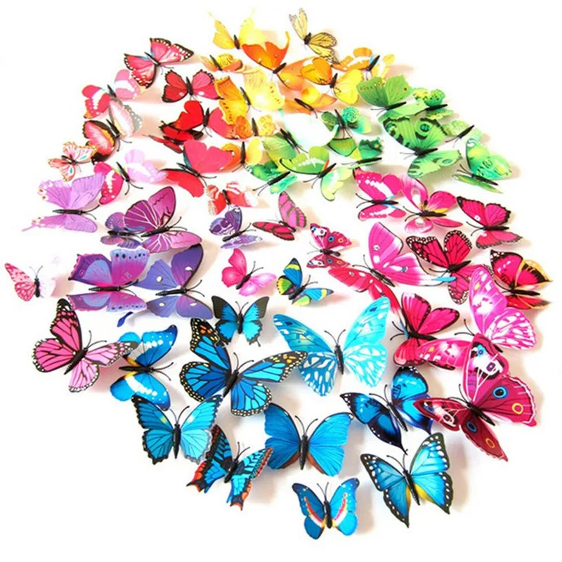3D Butterfly Sticker Waterproof For Home Decor Metope Decoration Fridge Garden Photograph Grill Door Office Living Room Kitchen | Дом и сад