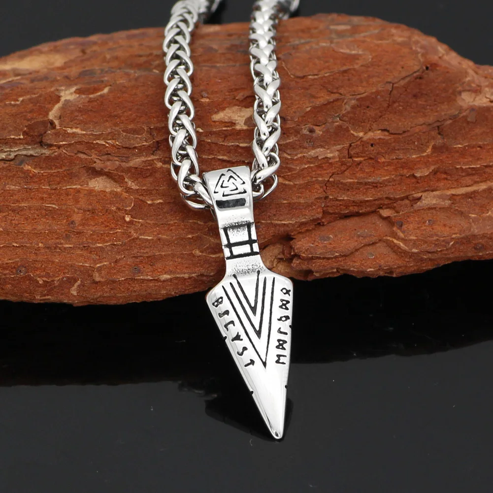 Норвежский викинг valknut odin меч Gungnir ожерелье с подвеской в форме Руны из