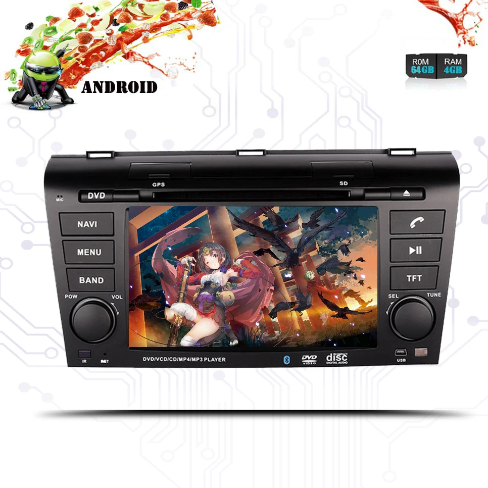 7 дюймовый Android 9 0 gps навигатор автомобильный радиоплеер для Mazda 3 2004 2009 с Bluetooth WIFI