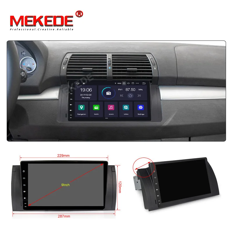 MEKEDE ips экран DSP Android 9 0 автомобильный dvd-плеер для bmw e53 E39 X5 с gps BT Радио RDS USB SD рулевое