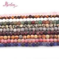 4mm frost round beads natural stone beads tiger eyerhodonitequartz for diy necklace bracelets jewelry making 15free shipping