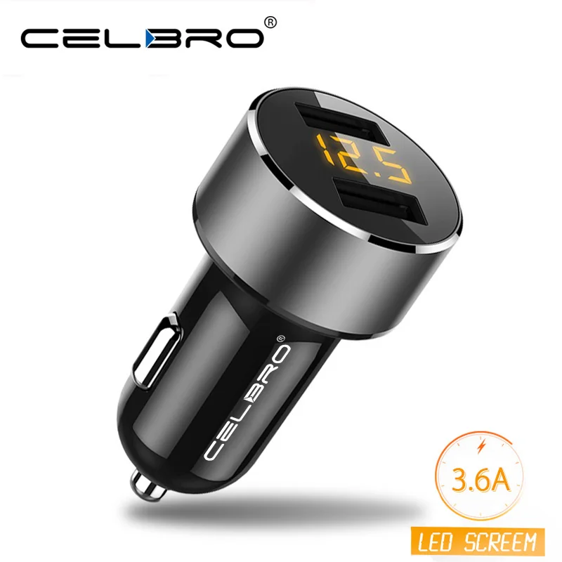 Цифровой светодиодный дисплей двойной USB Автомобильное зарядное устройство быстрое автомобильное зарядное устройство мобильный телефон автомобильное зарядное устройство адаптер для Xiaomi Mi 9t Iphone 11 Pro Max