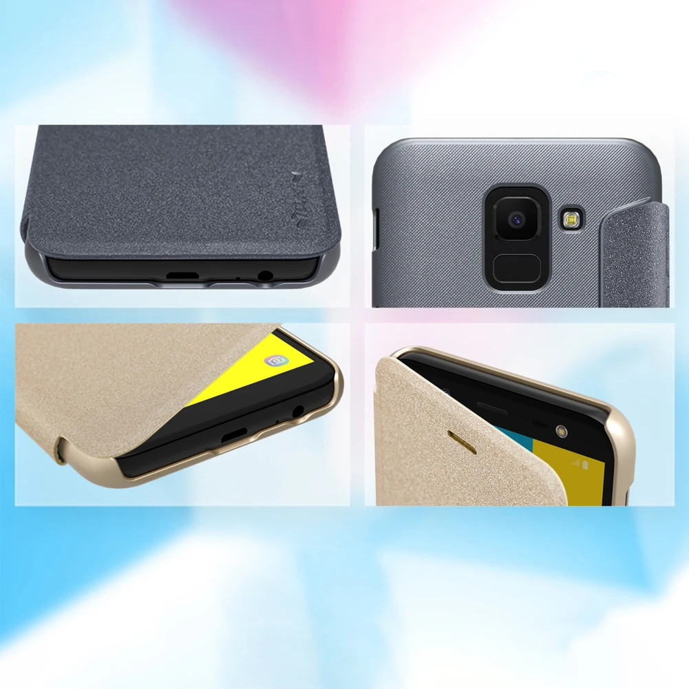 Чехол книжка из ПУ кожи для Samsung Galaxy j6 Nillkin Sparkle|Бамперы| |