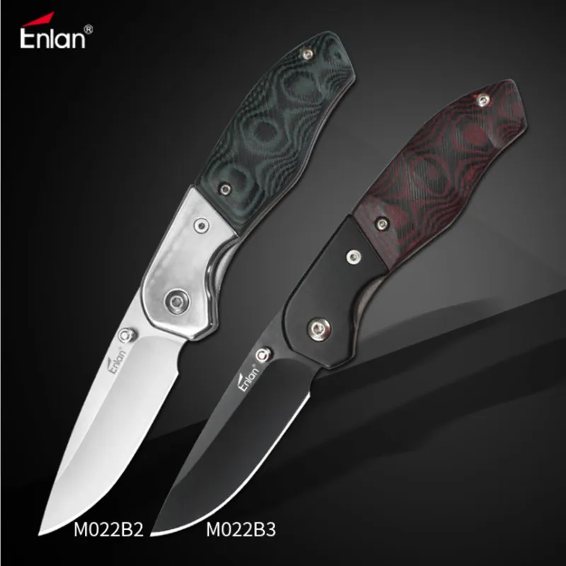 Складной нож Enlan M022 8Cr13MoV G10 или деревянная ручка походный инструмент для