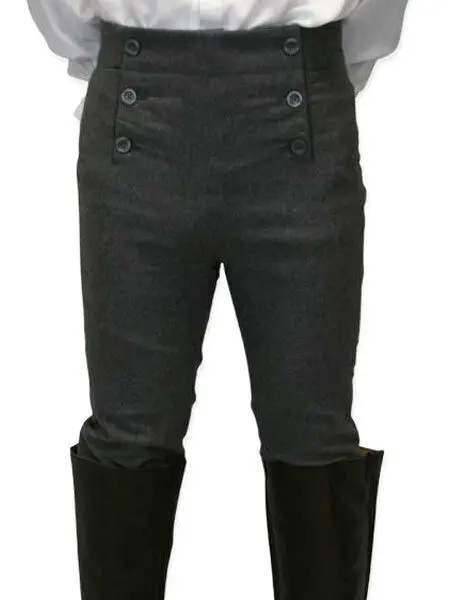 Black Gray Fall front Men's SteamPunk Pageant Costumes Cotton Commander Pants |