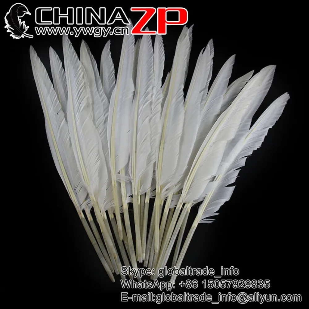

CHINAZP Factory Size 30~35cm(12~14inch) 100pcs/lot Fantastic Angel Wing Decoration White Duck Pointer Primary Feathers