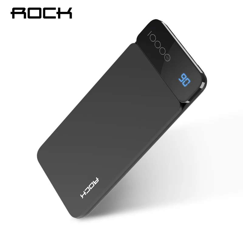 ROCK power Bank 10000 мАч Внешнее зарядное устройство для аккумулятора PoverBank lcd bank