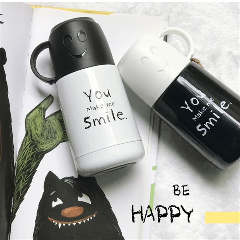 Smile термос из нержавеющей стали чашки кофейная кружка чашка вакуумная колба термобутылка для воды чай школьный офис портативный Термочашка 300 мл