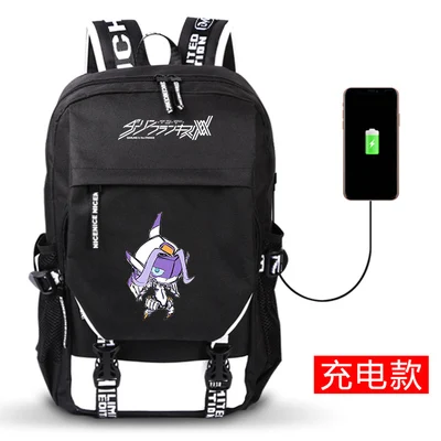 13 DitF DARLING в FRANXX аниме печати рюкзак ICHIGO Мику ZERO два Cos для женщин Backapck USB школьные ранцы для подростков обувь девочек - Цвет: 13