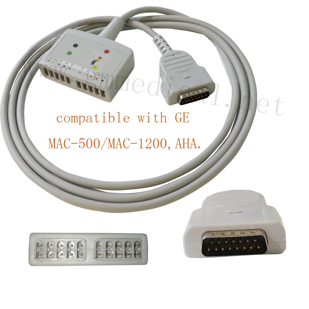 Совместим с многоканальным кабелем устройства GE MAC500 800 1200 1200ST 1600 EKG.| |