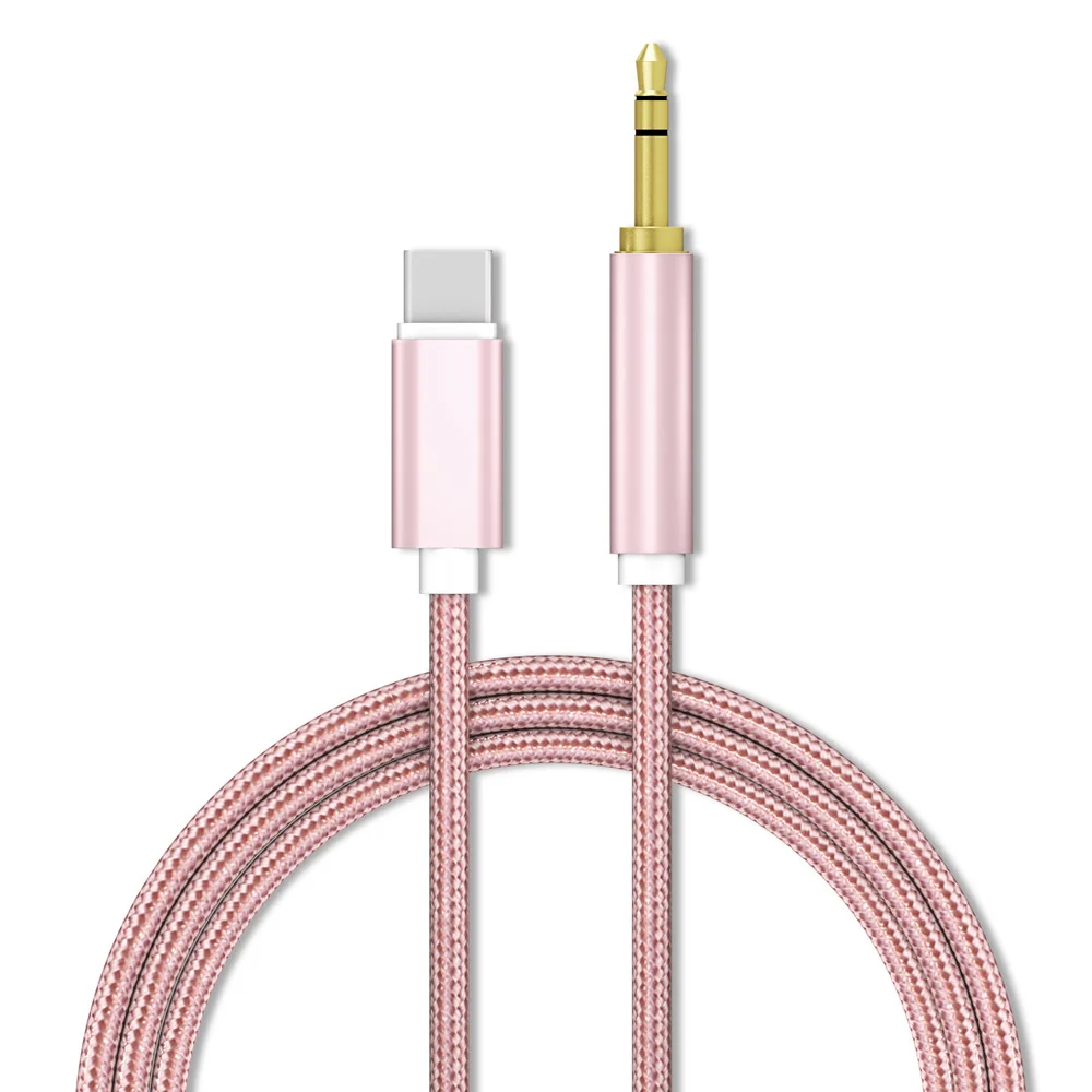 Type-C pink Аудиокабель с разъемом типа C до 3,5 мм, адаптер для USB C с разъемом типа c, Aux кабель для автомобильного динамика, для samsung Note 10 Plus, для HUAWEI, Xiaomi - Цвет: Type-C pink