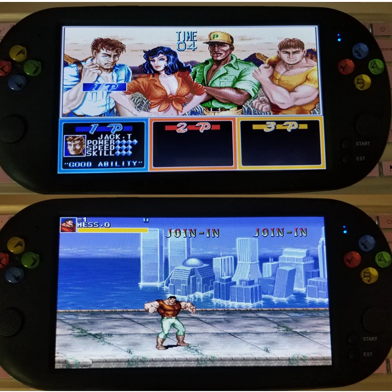Ручной 7 дюймов в стиле ретро видео Игровая приставка для ps1 для neogeo 8/16/32 бит игры 8GB с 1500 бесплатно игры Поддержка ТВ вне