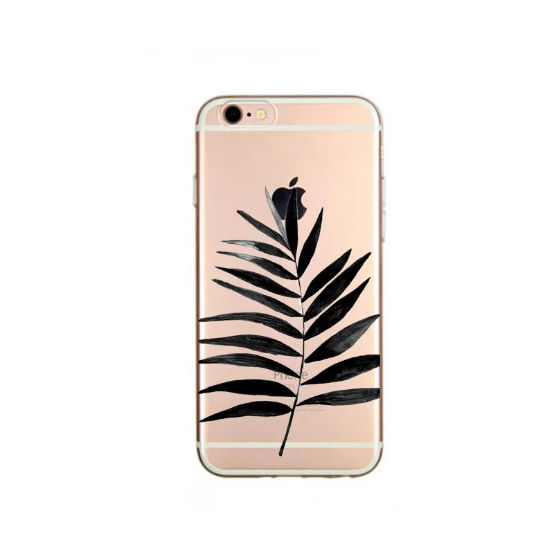 Feather Patterned For case iphone 6 X se Moon star leaves transparent tpu silicone fundas 8 plus coque 7plus 7 |