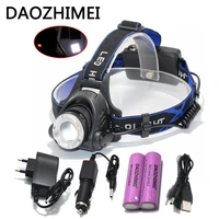 led headlight headlight xml t6 xm l l2 head lamp zoom waterproof 18650 rechargeable battery camping led head light hunting