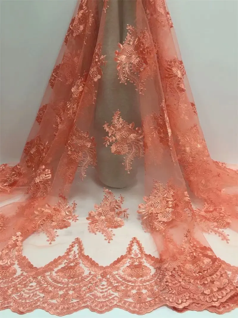 Новинка 2019 сиреневая французская кружевная ткань 3D цветы африканская фотография