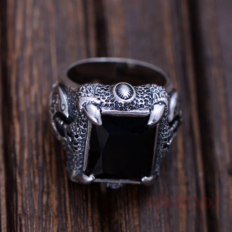 Винтажное женское серебряное кольцо в виде дракона с гранатом и агатом для