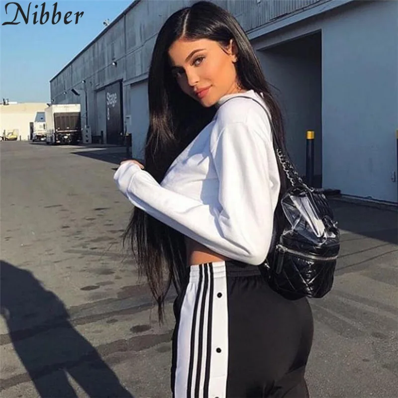 Nibber 2018 Новый Для женщин Демисезонный белый пуловеры с длинными рукавами