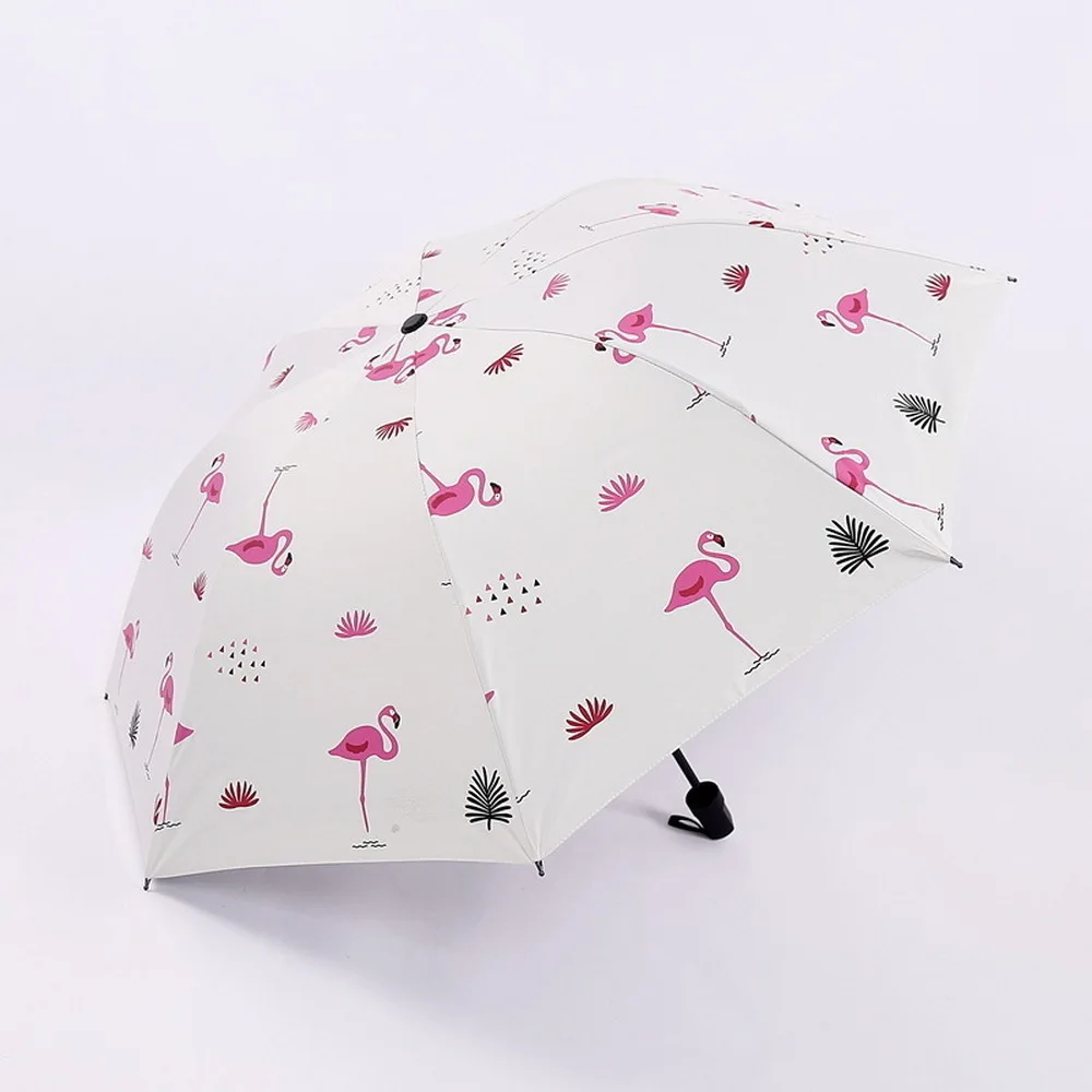 New Pattern Fresh Mori Flamingo Reindeer Too Parasol Three Fracture Defence Ultraviolet Rays Black Rubber Sunshade JJ-YS55 | Дом и сад
