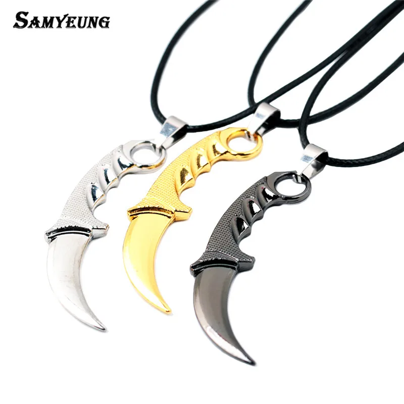 Игра CSGO Karambit бабочка ожерелья для мужчин CS GO кожа цепь Нож Оружие M9 ожерелье
