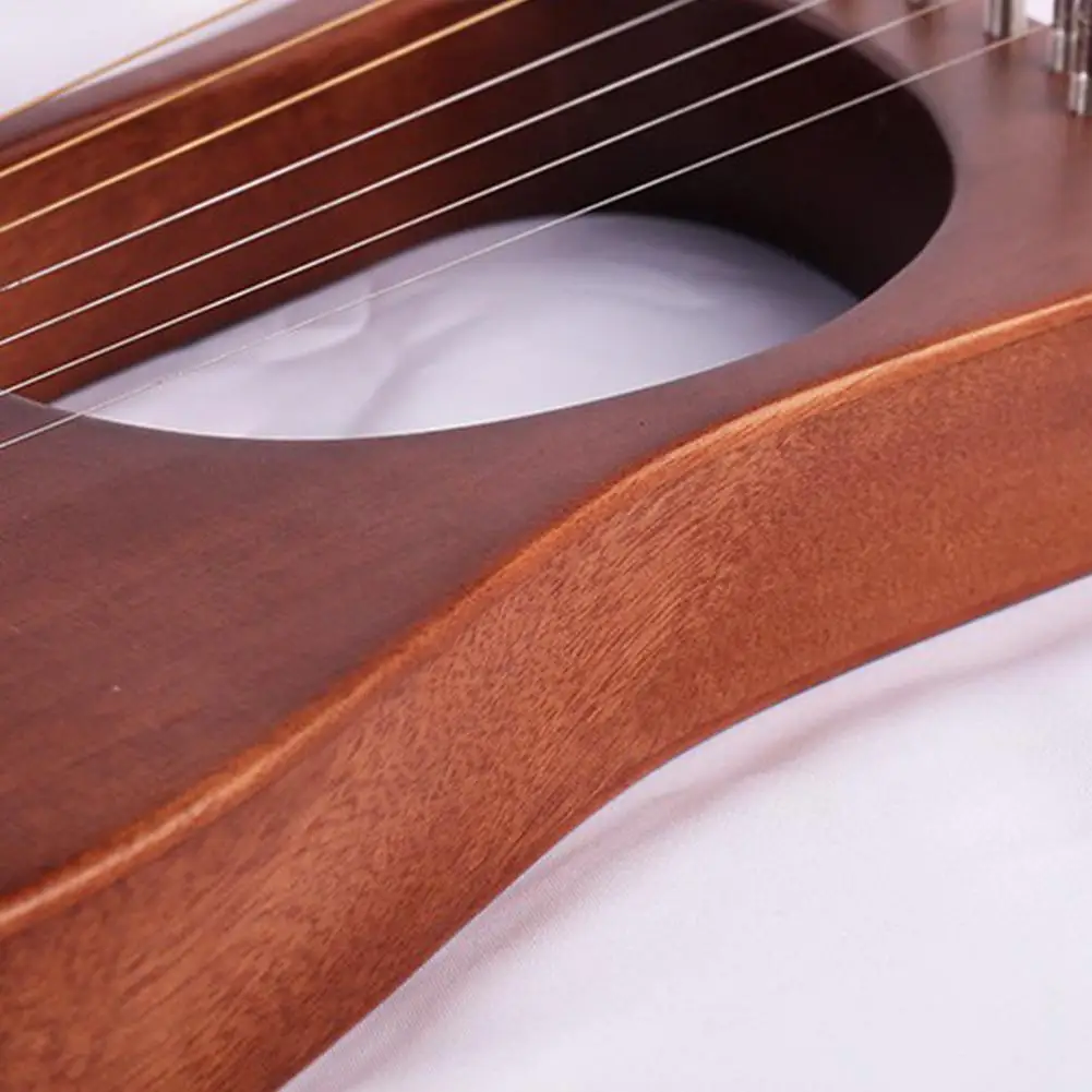 7 Strings Harp Lyre Strings Instrument Reindeer Pattern Mahogany Wood 7 Tone C Key Stringed Instruments for Music Lovers Gift