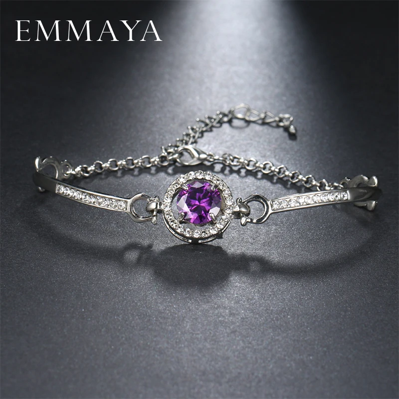 EMMAYA, 8 цветов, простой кристалл, модные браслеты-цепочки для женщин, Pulseira Feminina, ювелирные браслеты