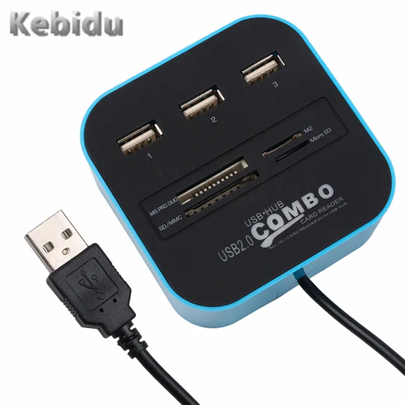 3 порта usb концентратор 2 0 все в одном USB сплиттер адаптер с микро мульти кардридер