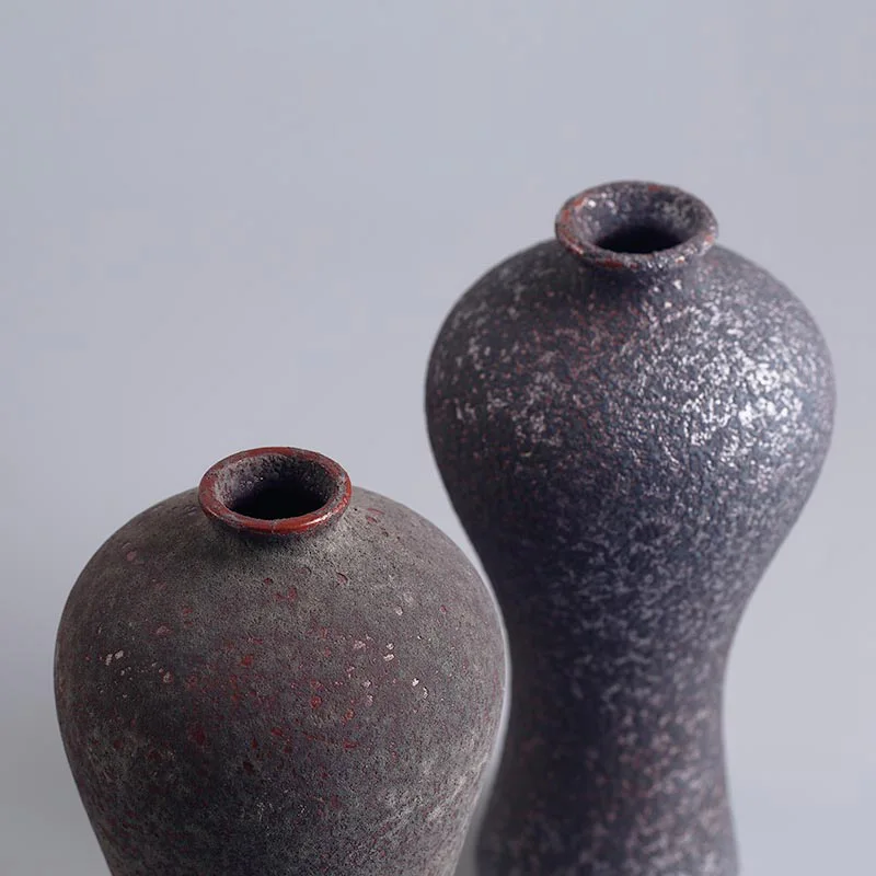 

Creative Zen Ceremony Japanese Style Home Decor Handmade Vintage Ceramic Coarse Pottery Flower Floral Vase Home Furnishing