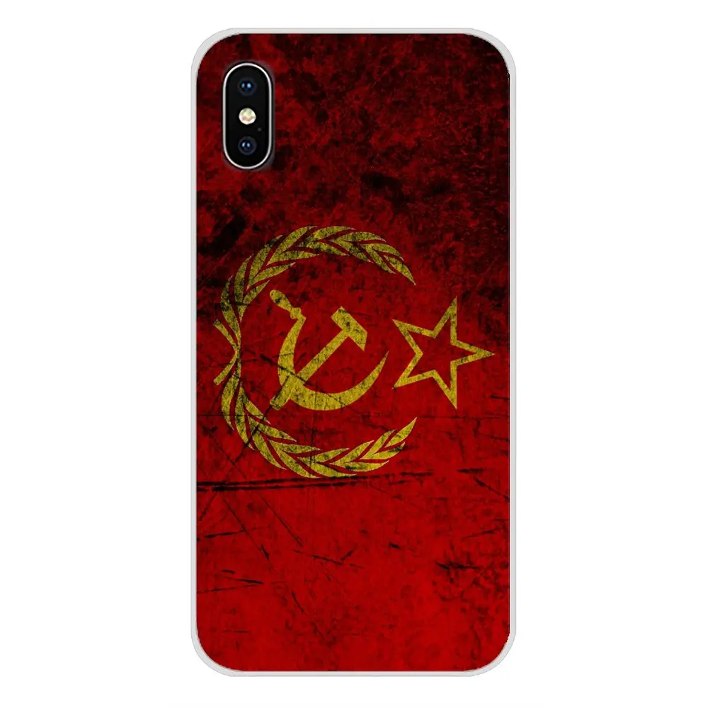 Прозрачный чехол из ТПУ для Nokia 2 3 5 6 8 9 230 3310 1 7 Plus LG Q6 X Power красный флаг СССР гранж -