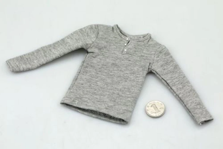 

1:6 Grey Color Men's Long Sleeve Shirt Coat Fit 12" Male Action Figure Body Model Accessories