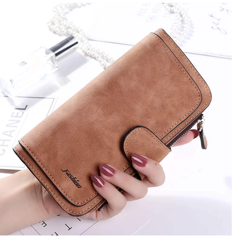 Brand Wallet Women Scrub Leather Lady Purses High Quality New Ladies Clutch Long Female simple fashion | Багаж и сумки
