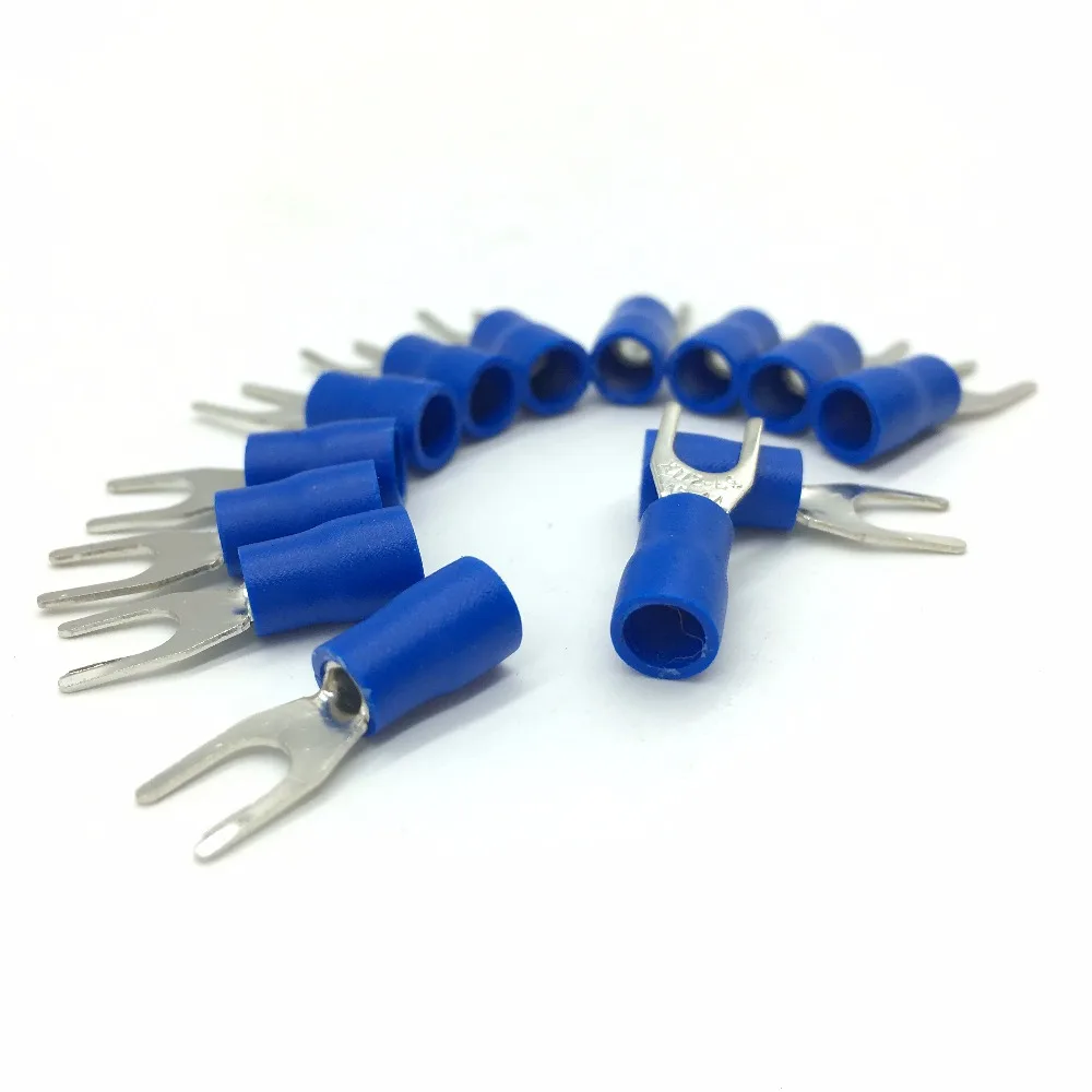 SV2 5 Pre Изолированные Наконечники провода ПВХ изолирующая втулка Furcate Terminals