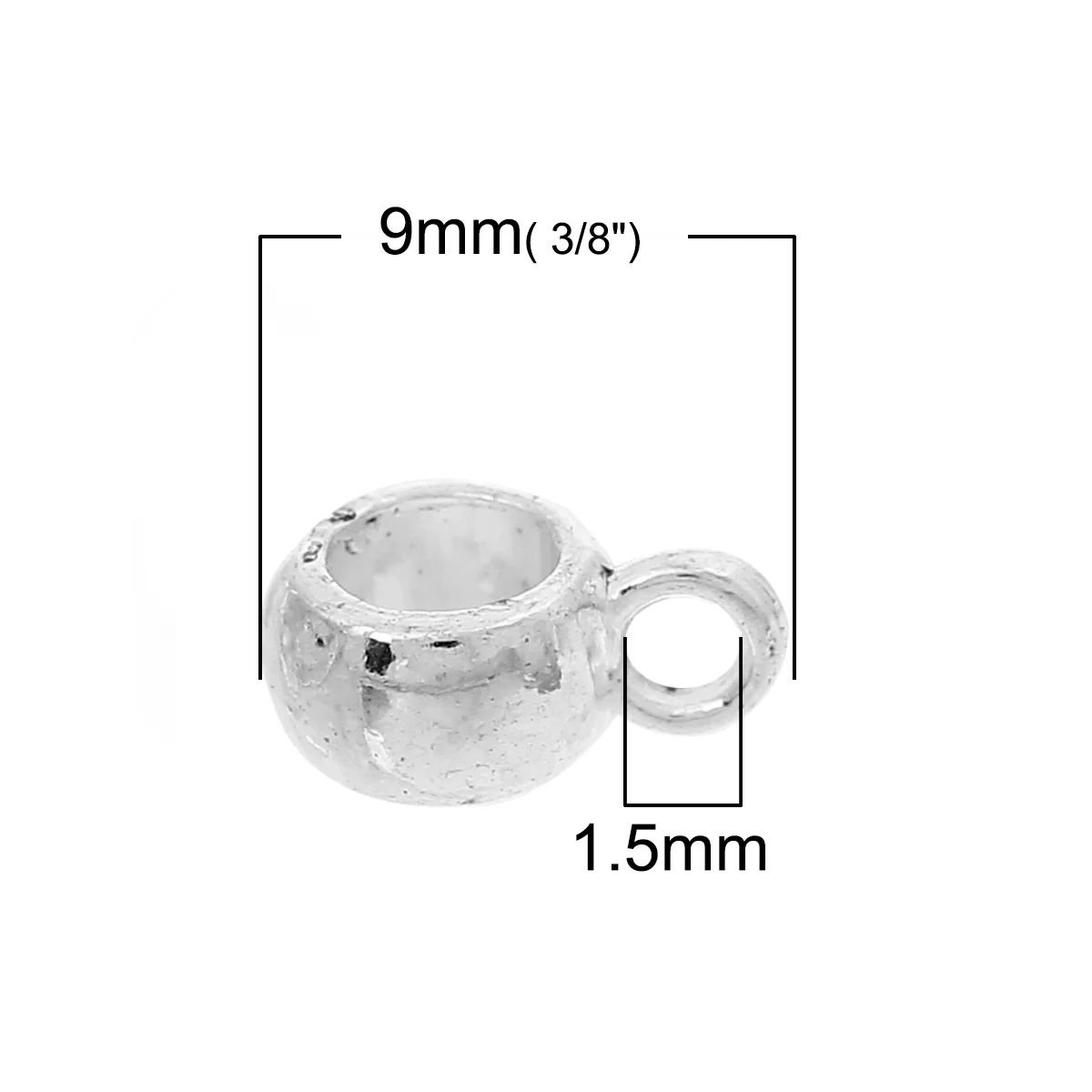 DoreenBeads 100 шт. Серебристые цветные бусины 9x4 мм (3/8 "x 1/8") (B19698) yiwu|bail beads|bead bailsilver