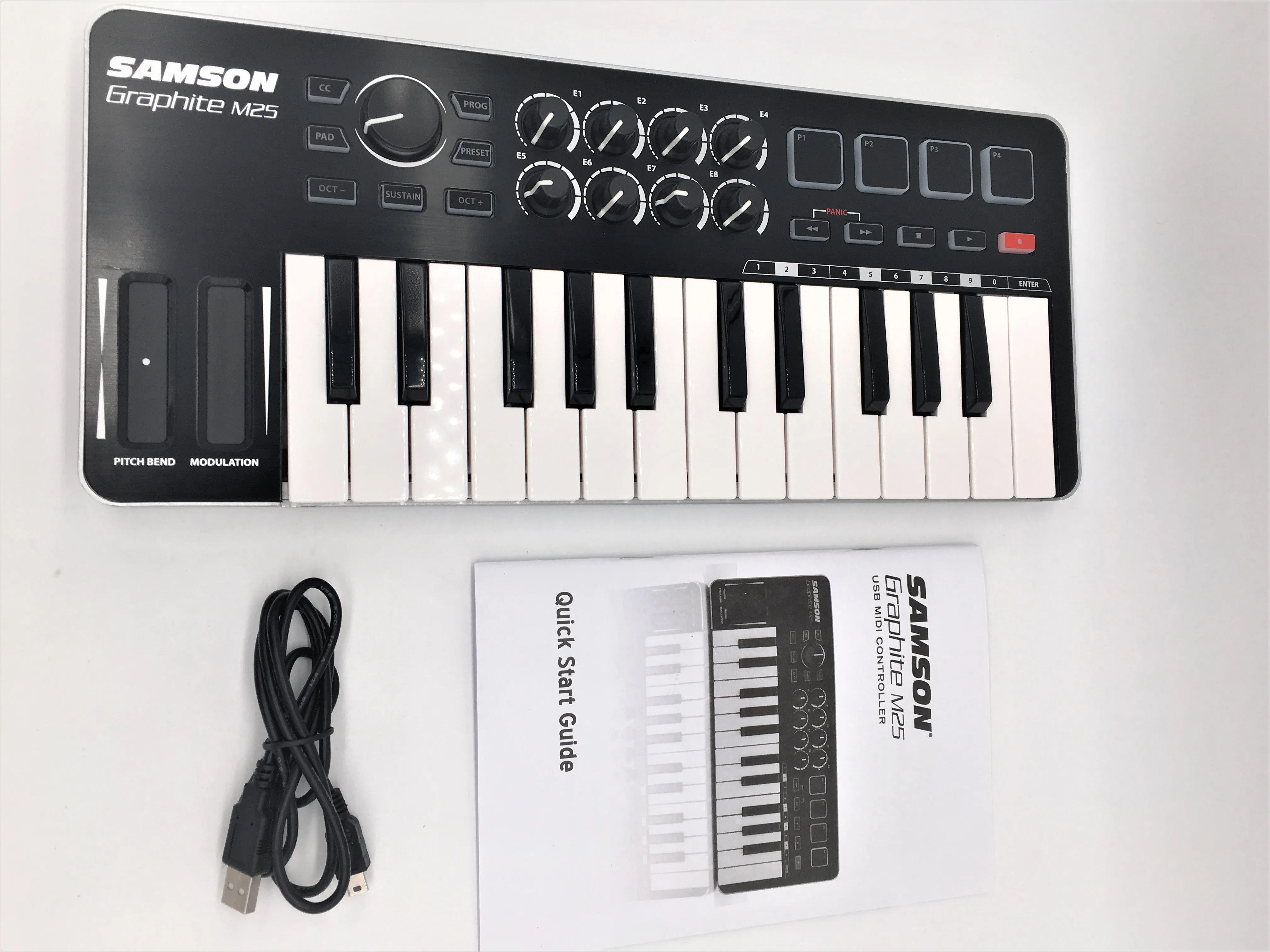 Samson Graphite M25 USB MIDI контроллер клавиатуры портативная 25 клавишная скоростная мини