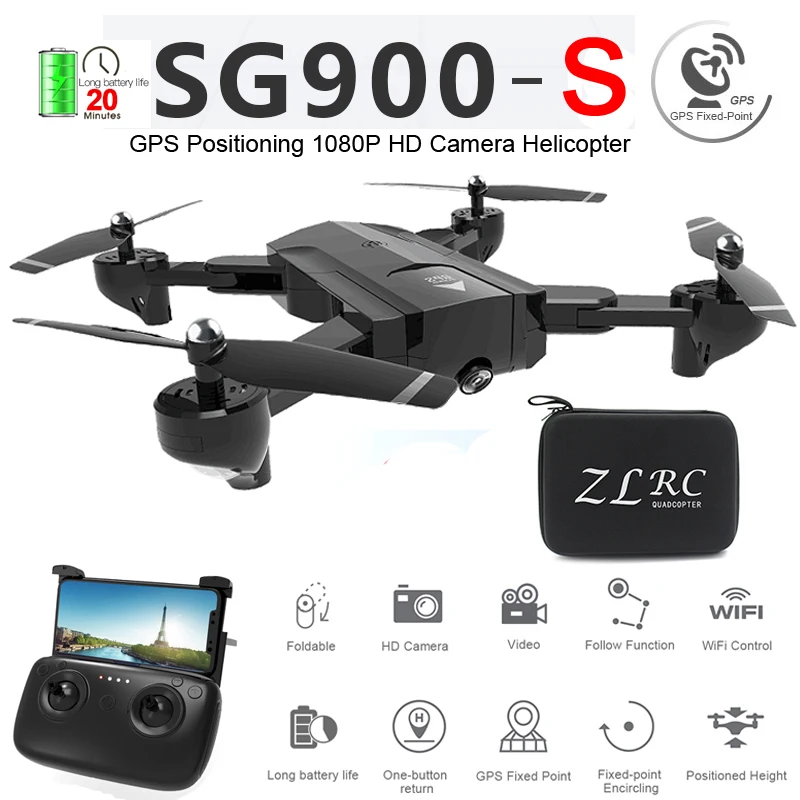 GPS складной Профессиональный Дрон с камерой 1080P HD Селфи Wi Fi FPV широкоугольный