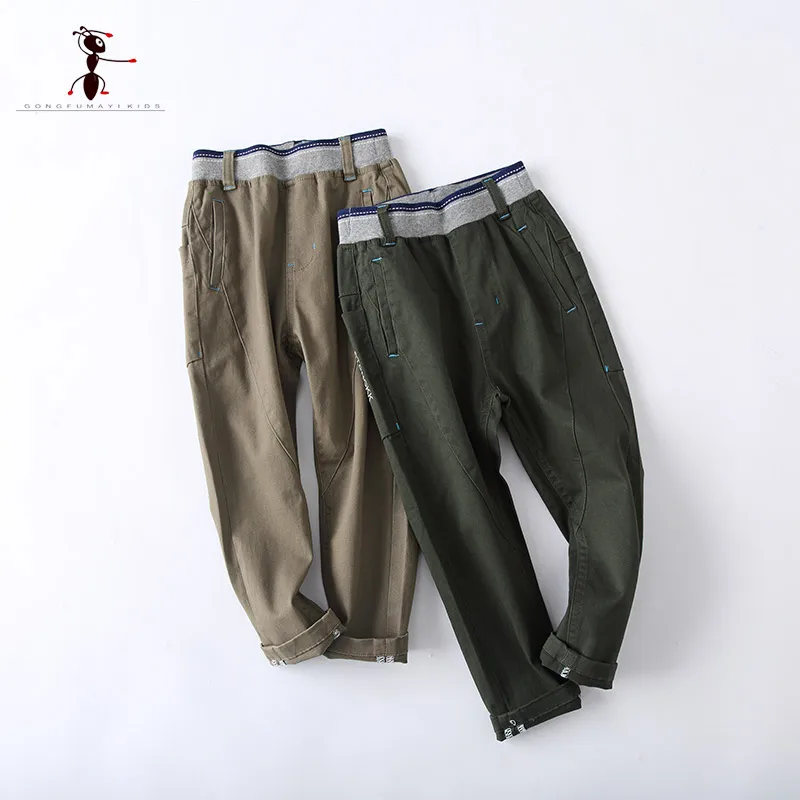 Брюки хлопковые для мальчиков с эластичным поясом и карманами|boys pants|boys pants