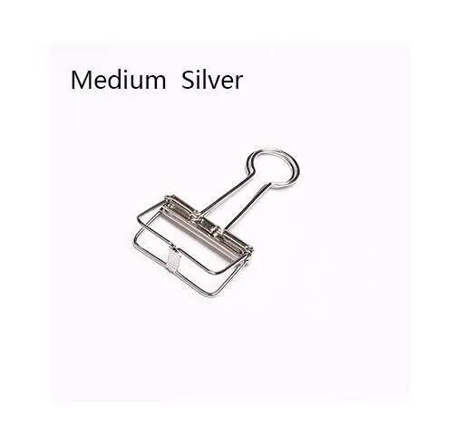 medium silver 5 шт./партия кавайный конфетный цвет металлическая скепочница фото билета скрепка для бумаг зажимы карты Закладка офисные школьные канцелярские принадлежности - Цвет: medium silver