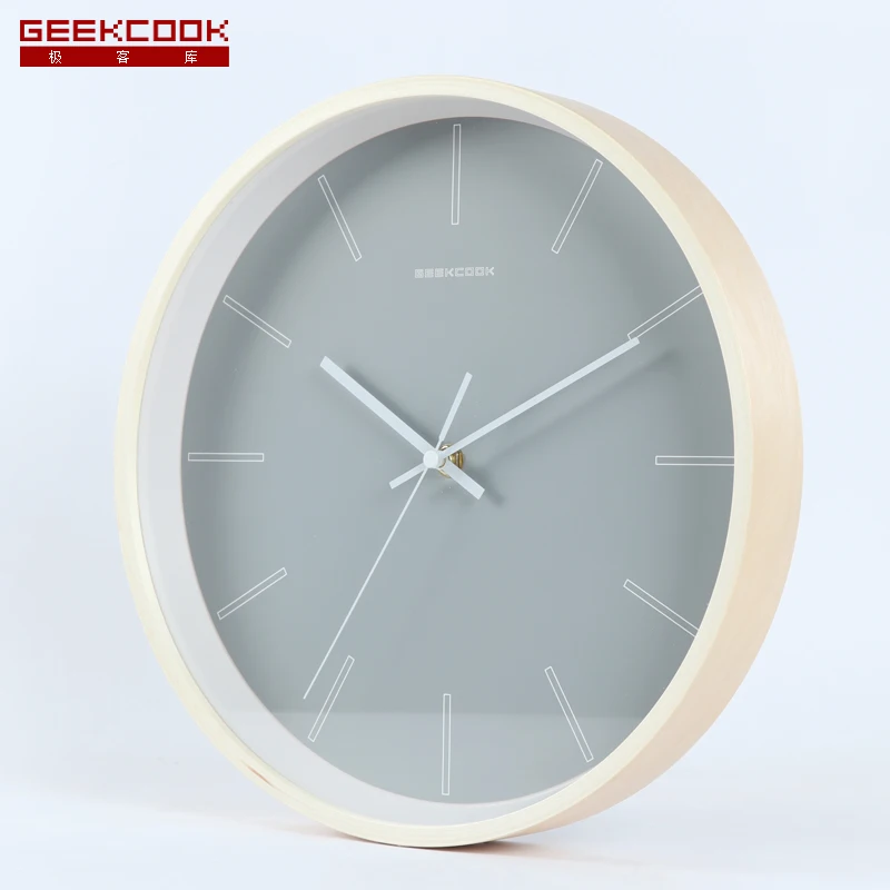 Geekcook настенные часы современный дизайн со стеклом деревянные металлические